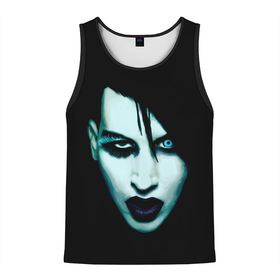 Мужская майка 3D с принтом Marilyn Manson в Санкт-Петербурге, 100% полиэстер | круглая горловина, приталенный силуэт, длина до линии бедра. Пройма и горловина окантованы тонкой бейкой | Тематика изображения на принте: goth | gothic | manson | marilyn | metal | mm | music | rock | гот | готы | метал | мэнсон | мэрилин | рок