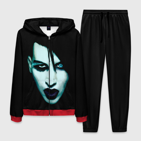 Мужской костюм 3D с принтом Marilyn Manson в Екатеринбурге, 100% полиэстер | Манжеты и пояс оформлены тканевой резинкой, двухслойный капюшон со шнурком для регулировки, карманы спереди | goth | gothic | manson | marilyn | metal | mm | music | rock | гот | готы | метал | мэнсон | мэрилин | рок