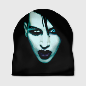 Шапка 3D с принтом Marilyn Manson в Курске, 100% полиэстер | универсальный размер, печать по всей поверхности изделия | goth | gothic | manson | marilyn | metal | mm | music | rock | гот | готы | метал | мэнсон | мэрилин | рок