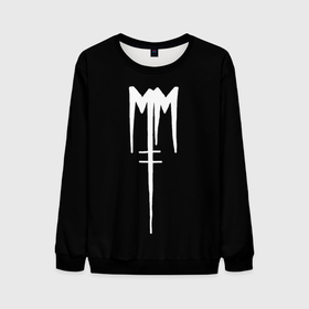Мужской свитшот 3D с принтом Marilyn Manson в Новосибирске, 100% полиэстер с мягким внутренним слоем | круглый вырез горловины, мягкая резинка на манжетах и поясе, свободная посадка по фигуре | goth | gothic | manson | marilyn | metal | mm | music | rock | гот | готы | метал | мэнсон | мэрилин | рок