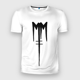 Мужская футболка 3D Slim с принтом Marilyn Manson в Курске, 100% полиэстер с улучшенными характеристиками | приталенный силуэт, круглая горловина, широкие плечи, сужается к линии бедра | goth | gothic | manson | marilyn | metal | mm | music | rock | гот | готы | метал | мэнсон | мэрилин | рок