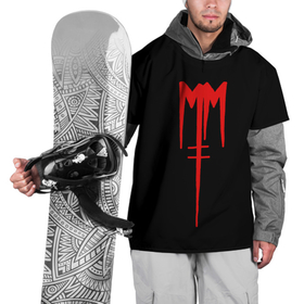 Накидка на куртку 3D с принтом Marilyn Manson в Кировске, 100% полиэстер |  | goth | gothic | manson | marilyn | metal | mm | music | rock | гот | готы | метал | мэнсон | мэрилин | рок