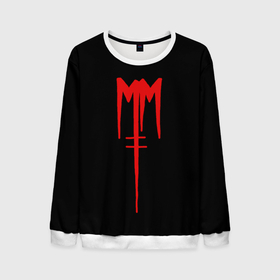 Мужской свитшот 3D с принтом Marilyn Manson в Новосибирске, 100% полиэстер с мягким внутренним слоем | круглый вырез горловины, мягкая резинка на манжетах и поясе, свободная посадка по фигуре | goth | gothic | manson | marilyn | metal | mm | music | rock | гот | готы | метал | мэнсон | мэрилин | рок