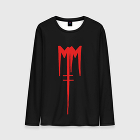 Мужской лонгслив 3D с принтом Marilyn Manson в Екатеринбурге, 100% полиэстер | длинные рукава, круглый вырез горловины, полуприлегающий силуэт | goth | gothic | manson | marilyn | metal | mm | music | rock | гот | готы | метал | мэнсон | мэрилин | рок