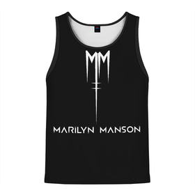 Мужская майка 3D с принтом Marilyn Manson в Петрозаводске, 100% полиэстер | круглая горловина, приталенный силуэт, длина до линии бедра. Пройма и горловина окантованы тонкой бейкой | manson | marilyn | marilyn manson | мэнсон | мэрилин | мэрилин мэнсон