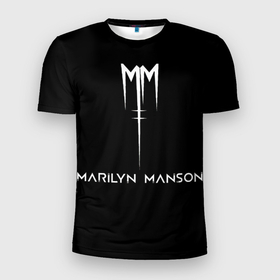 Мужская футболка 3D Slim с принтом Marilyn Manson в Курске, 100% полиэстер с улучшенными характеристиками | приталенный силуэт, круглая горловина, широкие плечи, сужается к линии бедра | manson | marilyn | marilyn manson | мэнсон | мэрилин | мэрилин мэнсон