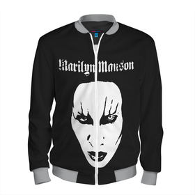 Мужской бомбер 3D с принтом Marilyn Manson в Белгороде, 100% полиэстер | застегивается на молнию, по бокам два кармана без застежек, по низу бомбера и на воротнике - эластичная резинка | goth | gothic | manson | marilyn | metal | mm | music | rock | гот | готы | метал | мэнсон | мэрилин | рок