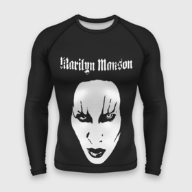 Мужской рашгард 3D с принтом Marilyn Manson ,  |  | goth | gothic | manson | marilyn | metal | mm | music | rock | гот | готы | метал | мэнсон | мэрилин | рок