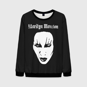 Мужской свитшот 3D с принтом Marilyn Manson в Курске, 100% полиэстер с мягким внутренним слоем | круглый вырез горловины, мягкая резинка на манжетах и поясе, свободная посадка по фигуре | goth | gothic | manson | marilyn | metal | mm | music | rock | гот | готы | метал | мэнсон | мэрилин | рок