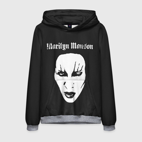 Мужская толстовка 3D с принтом Marilyn Manson в Кировске, 100% полиэстер | двухслойный капюшон со шнурком для регулировки, мягкие манжеты на рукавах и по низу толстовки, спереди карман-кенгуру с мягким внутренним слоем. | goth | gothic | manson | marilyn | metal | mm | music | rock | гот | готы | метал | мэнсон | мэрилин | рок