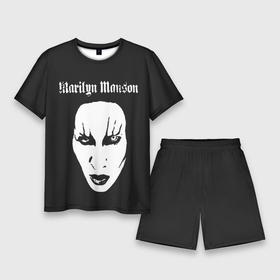 Мужской костюм с шортами 3D с принтом Marilyn Manson в Курске,  |  | goth | gothic | manson | marilyn | metal | mm | music | rock | гот | готы | метал | мэнсон | мэрилин | рок