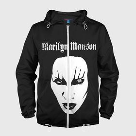 Мужская ветровка 3D с принтом Marilyn Manson в Курске, 100% полиэстер | подол и капюшон оформлены резинкой с фиксаторами, два кармана без застежек по бокам, один потайной карман на груди | goth | gothic | manson | marilyn | metal | mm | music | rock | гот | готы | метал | мэнсон | мэрилин | рок