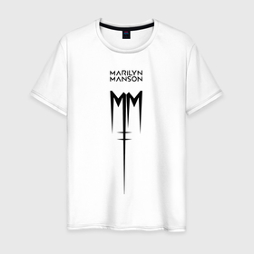 Мужская футболка хлопок с принтом TRDMrnMsn, Marilyn Manson в Новосибирске, 100% хлопок | прямой крой, круглый вырез горловины, длина до линии бедер, слегка спущенное плечо. | Тематика изображения на принте: art | logo | manson | marilyn | rock | usa | великий | лого | логотип | мэнсон | мэрилин | рок | ужасный