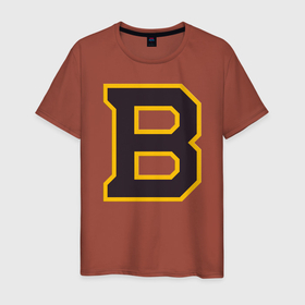 Мужская футболка хлопок с принтом Boston Bruins в Петрозаводске, 100% хлопок | прямой крой, круглый вырез горловины, длина до линии бедер, слегка спущенное плечо. | Тематика изображения на принте: boston | boston bruins | boston nhl | boston strong | nhl