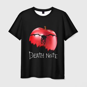 Мужская футболка 3D с принтом Любимое яблочко в Курске, 100% полиэфир | прямой крой, круглый вырез горловины, длина до линии бедер | anime | death note | kira | manga | ryuk | аниме | герой | детектив | детнот | детх нот | детхнот | дэсу ното | иероглиф | кандзи | кира | манга | миса | риюк | рьюзаки | рюзаки | рюк | синигами | тетрадка | эл | э