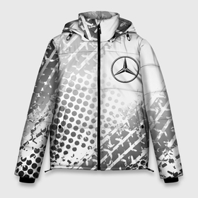 Мужская зимняя куртка 3D с принтом Mercedes-Benz в Белгороде, верх — 100% полиэстер; подкладка — 100% полиэстер; утеплитель — 100% полиэстер | длина ниже бедра, свободный силуэт Оверсайз. Есть воротник-стойка, отстегивающийся капюшон и ветрозащитная планка. 

Боковые карманы с листочкой на кнопках и внутренний карман на молнии. | Тематика изображения на принте: amg | mercedes | mercedes значок | mercedes лого | mercedes марка | амг | бенц | лого автомобиля | логотип мерседес | мерин | мерс | мерседес | мерседес бенз | мерседес лого | мерседес эмблема