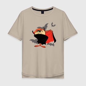 Мужская футболка хлопок Oversize с принтом Таз , 100% хлопок | свободный крой, круглый ворот, “спинка” длиннее передней части | looney tunes | tasmanian devil | taz | vdzabma | луни тюнз | таз | тасманский дьявол