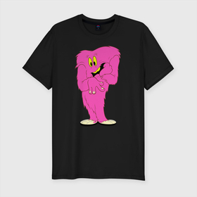 Мужская футболка хлопок Slim с принтом Госсамер в Тюмени, 92% хлопок, 8% лайкра | приталенный силуэт, круглый вырез ворота, длина до линии бедра, короткий рукав | Тематика изображения на принте: gossamer | looney tunes | vdzabma | госсамер | луни тюнз
