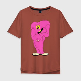 Мужская футболка хлопок Oversize с принтом Госсамер в Тюмени, 100% хлопок | свободный крой, круглый ворот, “спинка” длиннее передней части | gossamer | looney tunes | vdzabma | госсамер | луни тюнз