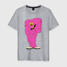 Мужская футболка хлопок с принтом Госсамер в Тюмени, 100% хлопок | прямой крой, круглый вырез горловины, длина до линии бедер, слегка спущенное плечо. | Тематика изображения на принте: gossamer | looney tunes | vdzabma | госсамер | луни тюнз