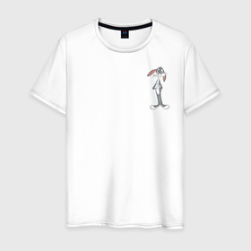 Мужская футболка хлопок с принтом Багз Банни в Тюмени, 100% хлопок | прямой крой, круглый вырез горловины, длина до линии бедер, слегка спущенное плечо. | bugs bunny | looney tunes | vdzabma | багз банни | луни тюнз