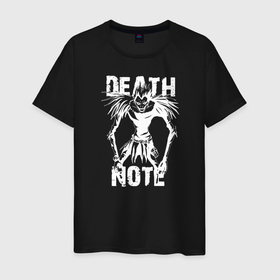 Мужская футболка хлопок с принтом Death Note Ryuk the Shnigami в Новосибирске, 100% хлопок | прямой крой, круглый вырез горловины, длина до линии бедер, слегка спущенное плечо. | anime | death note | kira | manga | ryuk | аниме | герой | детектив | детнот | детх нот | детхнот | дэсу ното | иероглиф | кандзи | кира | манга | миса | риюк | рьюзаки | рюзаки | рюк | синигами | тетрадка | эл | э