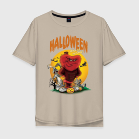 Мужская футболка хлопок Oversize с принтом Witch Has My Candy! в Тюмени, 100% хлопок | свободный крой, круглый ворот, “спинка” длиннее передней части | bugs bunny | gossamer | looney tunes | vdzabma | багз банни | госсамер | луни тюнз