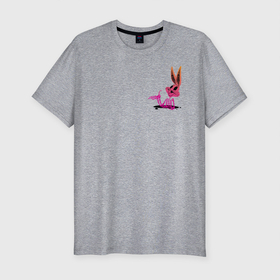 Мужская футболка хлопок Slim с принтом Багз Хэллоуин в Петрозаводске, 92% хлопок, 8% лайкра | приталенный силуэт, круглый вырез ворота, длина до линии бедра, короткий рукав | bugs bunny | looney tunes | vdzabma | багз банни | луни тюнз