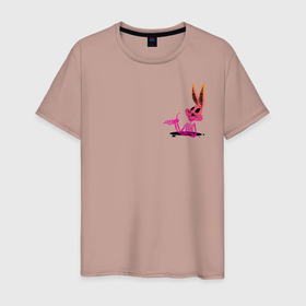 Мужская футболка хлопок с принтом Багз Хэллоуин в Екатеринбурге, 100% хлопок | прямой крой, круглый вырез горловины, длина до линии бедер, слегка спущенное плечо. | bugs bunny | looney tunes | vdzabma | багз банни | луни тюнз