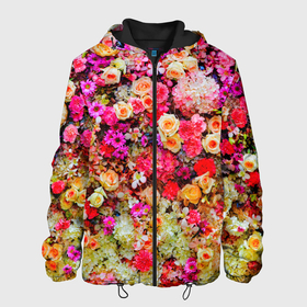 Мужская куртка 3D с принтом Цветы в Новосибирске, ткань верха — 100% полиэстер, подклад — флис | прямой крой, подол и капюшон оформлены резинкой с фиксаторами, два кармана без застежек по бокам, один большой потайной карман на груди. Карман на груди застегивается на липучку | Тематика изображения на принте: весна | красивые цветы | красота | милые цветы | орхидея | пион | роза | розы | ромашка | сад | сирень | фиалка | цветок | цветочки | цветы