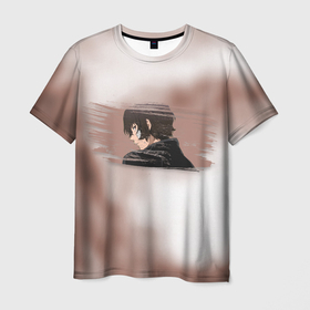 Мужская футболка 3D с принтом Дазай Осаму в Тюмени, 100% полиэфир | прямой крой, круглый вырез горловины, длина до линии бедер | bungou stray dogs | dazai | osamu | бродячие псы | великий | дазай | осаму