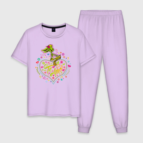 Мужская пижама хлопок с принтом Te Amo в Курске, 100% хлопок | брюки и футболка прямого кроя, без карманов, на брюках мягкая резинка на поясе и по низу штанин
 | lola bunny | looney tunes | vdzabma | лола банни | луни тюнз