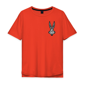 Мужская футболка хлопок Oversize с принтом Багз Банни в Курске, 100% хлопок | свободный крой, круглый ворот, “спинка” длиннее передней части | bugs bunny | looney tunes | vdzabma | багз банни | луни тюнз
