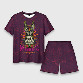 Мужской костюм с шортами 3D с принтом Dia De Los Muertos ,  |  | bugs bunny | looney tunes | vdzabma | багз банни | луни тюнз