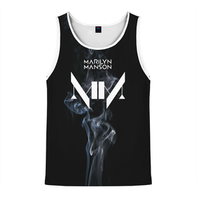 Мужская майка 3D с принтом TRDMrnMsn Marilyn Manson в Новосибирске, 100% полиэстер | круглая горловина, приталенный силуэт, длина до линии бедра. Пройма и горловина окантованы тонкой бейкой | Тематика изображения на принте: art | logo | manson | marilyn | rock | usa | великий | лого | логотип | мэнсон | мэрилин | рок | ужасный