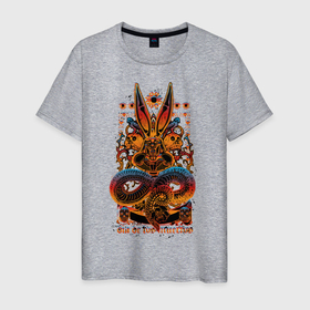 Мужская футболка хлопок с принтом Dia De Los Muertos в Екатеринбурге, 100% хлопок | прямой крой, круглый вырез горловины, длина до линии бедер, слегка спущенное плечо. | bugs bunny | looney tunes | vdzabma | багз банни | луни тюнз