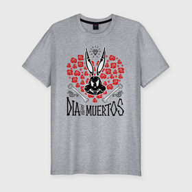 Мужская футболка хлопок Slim с принтом Dia De Los Muertos в Екатеринбурге, 92% хлопок, 8% лайкра | приталенный силуэт, круглый вырез ворота, длина до линии бедра, короткий рукав | bugs bunny | looney tunes | vdzabma | багз банни | луни тюнз