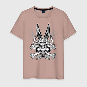 Мужская футболка хлопок с принтом Bugs Bunny в Екатеринбурге, 100% хлопок | прямой крой, круглый вырез горловины, длина до линии бедер, слегка спущенное плечо. | Тематика изображения на принте: bugs bunny | looney tunes | vdzabma | багз банни | луни тюнз