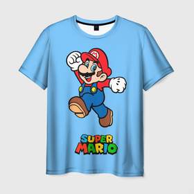 Мужская футболка 3D с принтом Super Mario в Екатеринбурге, 100% полиэфир | прямой крой, круглый вырез горловины, длина до линии бедер | game | mario | sega | super | super mario | игры | м | марио | сега | супер марио