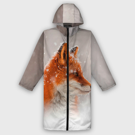 Дождевик унисекс 3D с принтом Лиса и снег в городе Новоалтайск,  |  | fox | foxy | животные | звери | зима | зимняя | лиса | лисичка | лисы | природа | снег | снежная