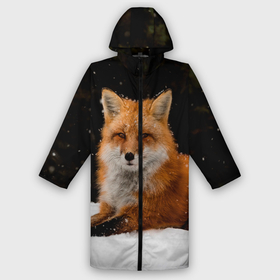 Дождевик унисекс 3D с принтом Лиса и снег в городе Новоалтайск,  |  | fox | foxy | животные | звери | зима | зимняя | лиса | лисичка | лисы | природа | снег | снежная