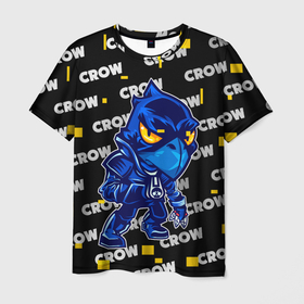 Мужская футболка 3D с принтом BRAWL STARS CROW в Новосибирске, 100% полиэфир | прямой крой, круглый вырез горловины, длина до линии бедер | brawl | brawl stars | crow | leon | stars | бравл старс | брол старс | игра | кров | кроу | леон | мобильная игра | мобильные игры