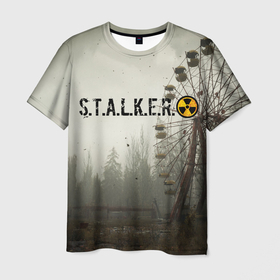 Мужская футболка 3D с принтом STALKER 2 в Курске, 100% полиэфир | прямой крой, круглый вырез горловины, длина до линии бедер | gsc game world | s.t.a.l.k.e.r. | stalker | stalker 2 | постапокалиптический шутер | сталкер | сталкер 2 | шутер