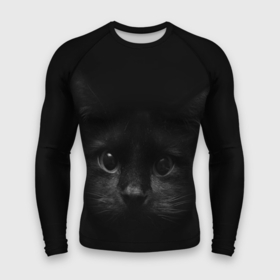 Мужской рашгард 3D с принтом черный кот в Екатеринбурге,  |  | Тематика изображения на принте: животные | зайка | заяц | звери | зевающий кот | кися | кот | котенок | котики | коты | кричащий кот | кролик | минимализм | питомцы | прикольные картинки