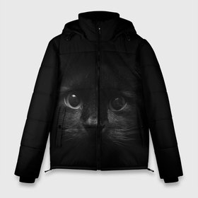 Мужская зимняя куртка 3D с принтом черный кот в Екатеринбурге, верх — 100% полиэстер; подкладка — 100% полиэстер; утеплитель — 100% полиэстер | длина ниже бедра, свободный силуэт Оверсайз. Есть воротник-стойка, отстегивающийся капюшон и ветрозащитная планка. 

Боковые карманы с листочкой на кнопках и внутренний карман на молнии. | Тематика изображения на принте: животные | зайка | заяц | звери | зевающий кот | кися | кот | котенок | котики | коты | кричащий кот | кролик | минимализм | питомцы | прикольные картинки