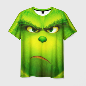 Мужская футболка 3D с принтом Гринч 3D  The Grinch в Санкт-Петербурге, 100% полиэфир | прямой крой, круглый вырез горловины, длина до линии бедер | the grinch | гринч | для детей | мультфильм | рождество