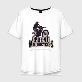 Мужская футболка хлопок Oversize с принтом Легенда мотоциклов в Кировске, 100% хлопок | свободный крой, круглый ворот, “спинка” длиннее передней части | легенды | мотоспорт | мотоциклы | ретро мотоциклы | ретро спорт. | спортивные мотоциклы