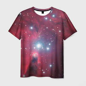 Мужская футболка 3D с принтом космос , 100% полиэфир | прямой крой, круглый вырез горловины, длина до линии бедер | Тематика изображения на принте: блик | вселенная | звезды | космос | магма
