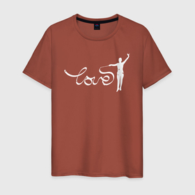 Мужская футболка хлопок с принтом Love в Курске, 100% хлопок | прямой крой, круглый вырез горловины, длина до линии бедер, слегка спущенное плечо. | gymnastics | rhythmic gymnastics | гимнастика | спорт | художественная гимнастика