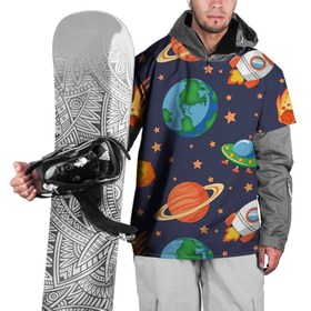 Накидка на куртку 3D с принтом Космическое путешествие , 100% полиэстер |  | арт | астероид | астероиды | звезда | звёзды | земля | космос | планета | планеты | ракета | ракеты | рисунок | сатурн | фобас